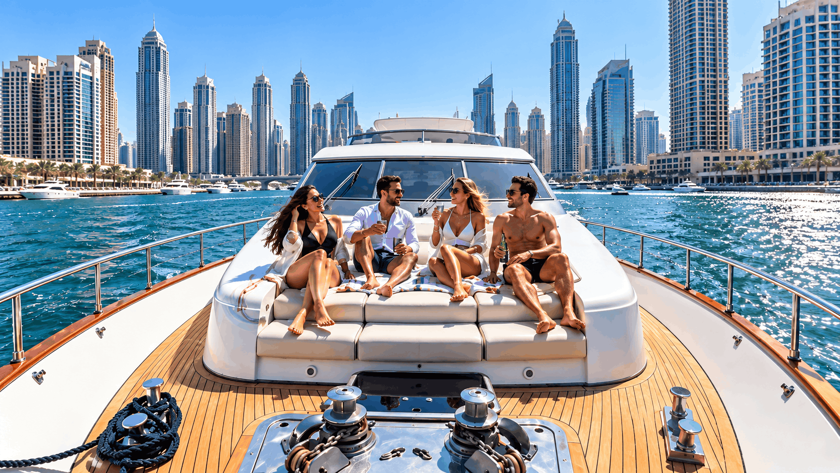 Private 82ft Superyacht Charter Dubai – Bluewaters Island Cruise, 50 Guests