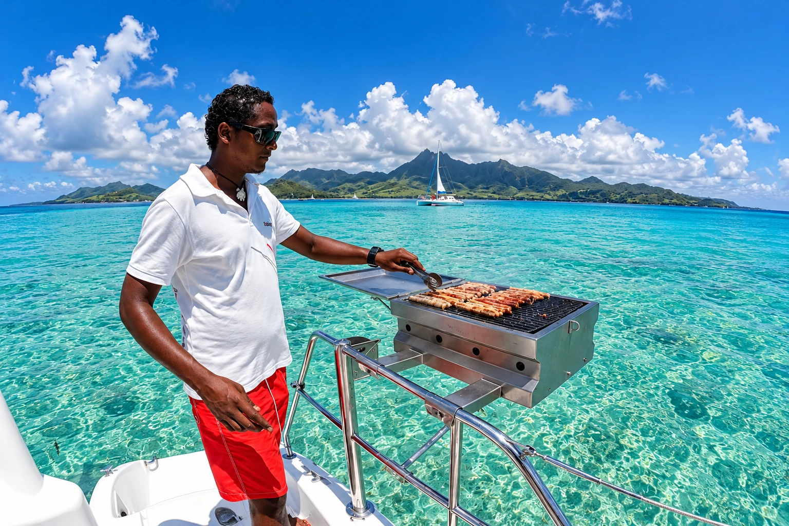 Ile aux Cerfs Catamaran Cruise Mauritius: Snorkel, Waterfall & BBQ