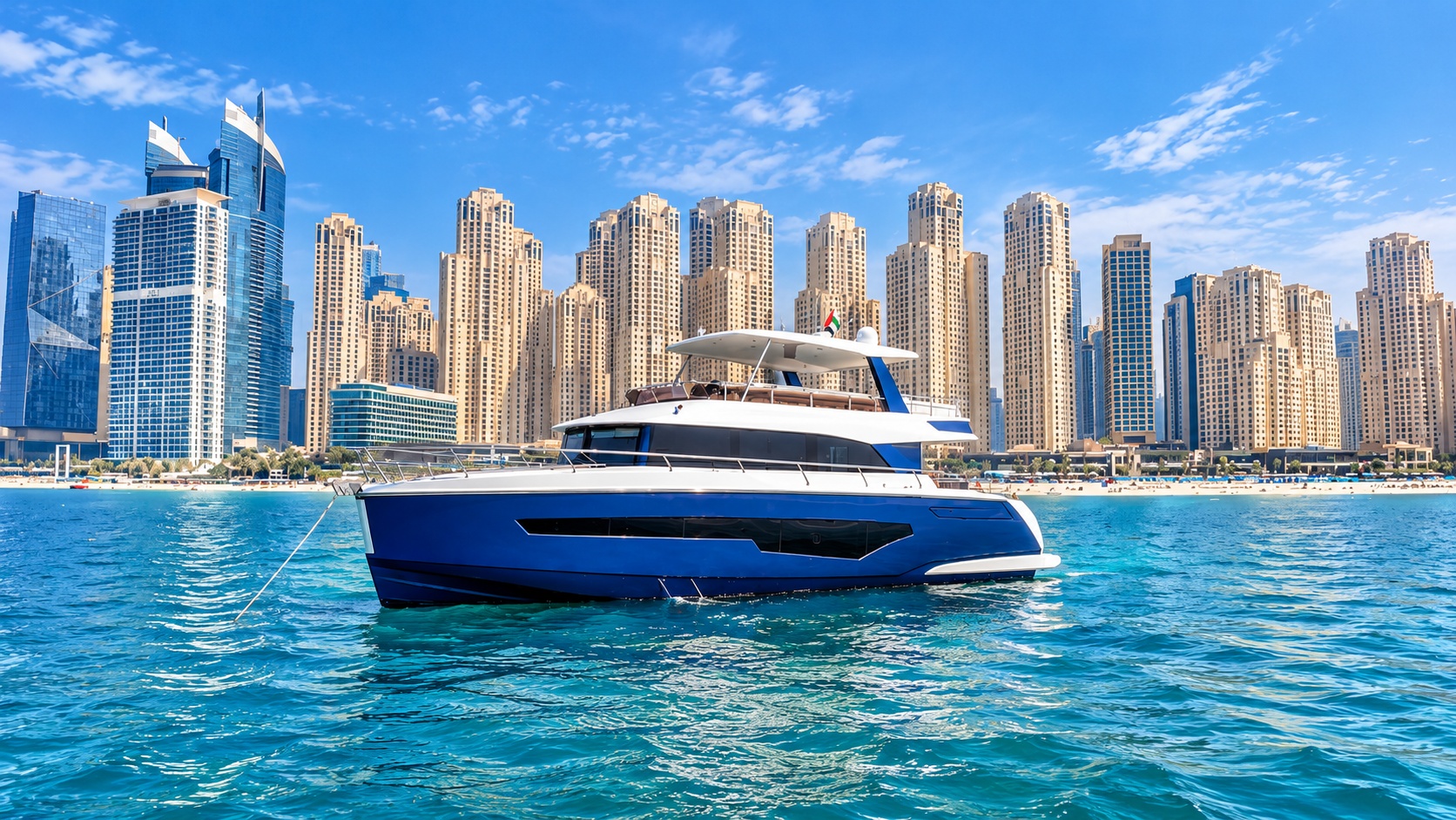 Private 62ft Yacht Charter Dubai – Burj Al Arab Cruise, 25 Guests