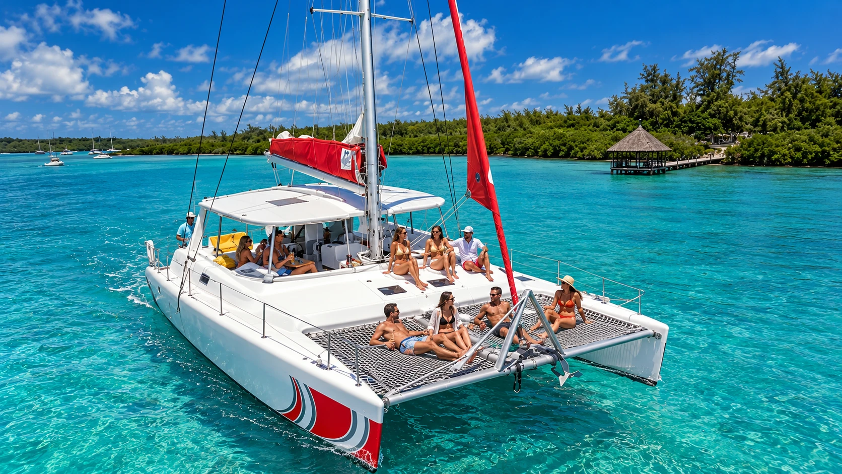 Ile aux Cerfs Catamaran Cruise Mauritius: Snorkel, Waterfall & BBQ