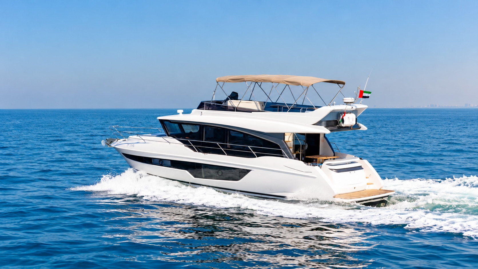 Private 53ft Sport Yacht Charter Dubai – Atlantis The Palm Cruise, 20 Guests