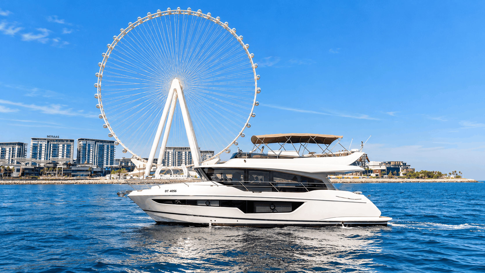 Private 53ft Sport Yacht Charter Dubai – Atlantis The Palm Cruise, 20 Guests