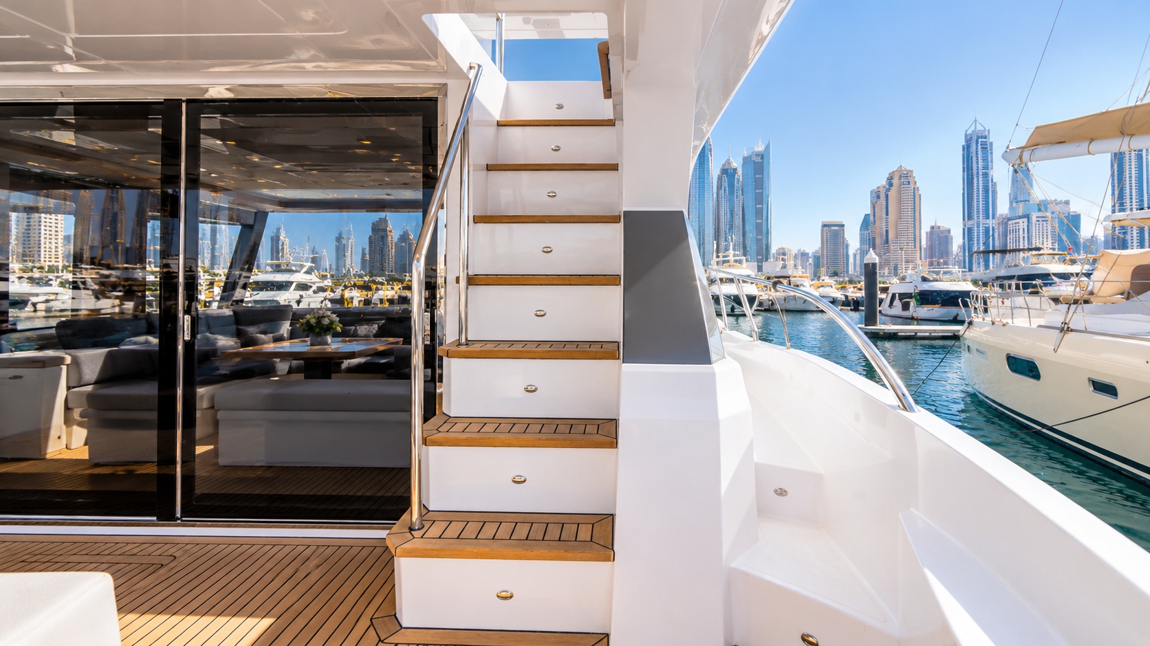 Private 63ft Sport Yacht Charter Dubai – Ain Dubai Cruise, 25 Guests