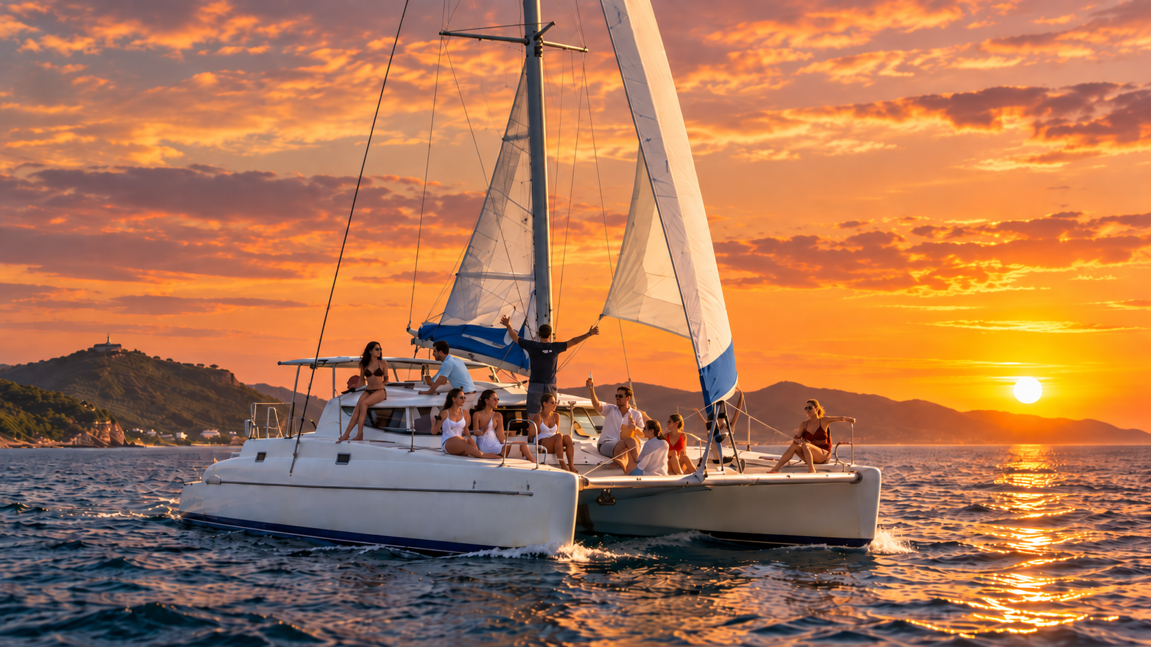 Private Sunset Catamaran Sail to Playa Blanca