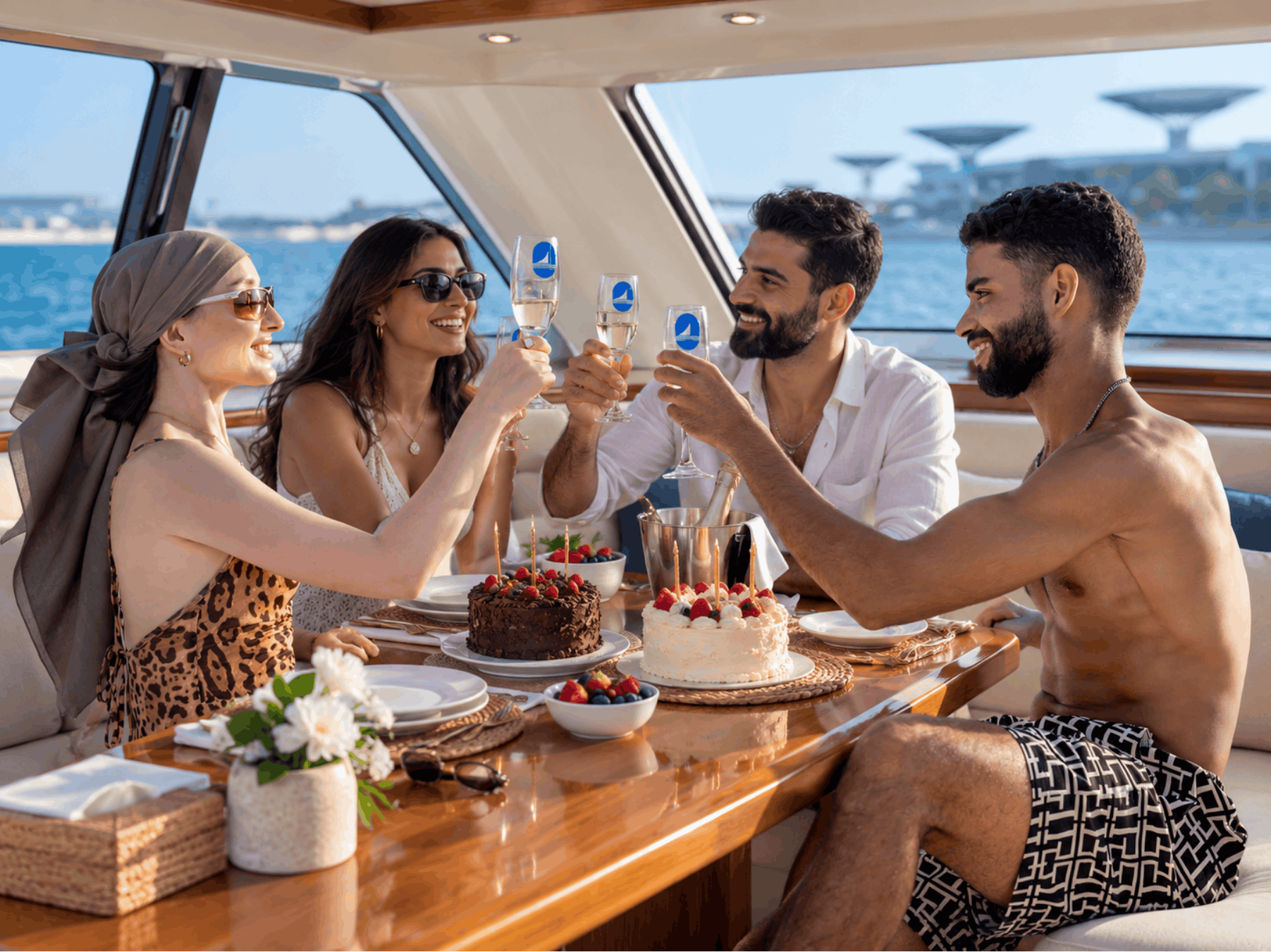 Private 53ft Sport Yacht Charter Dubai – Atlantis The Palm Cruise, 20 Guests