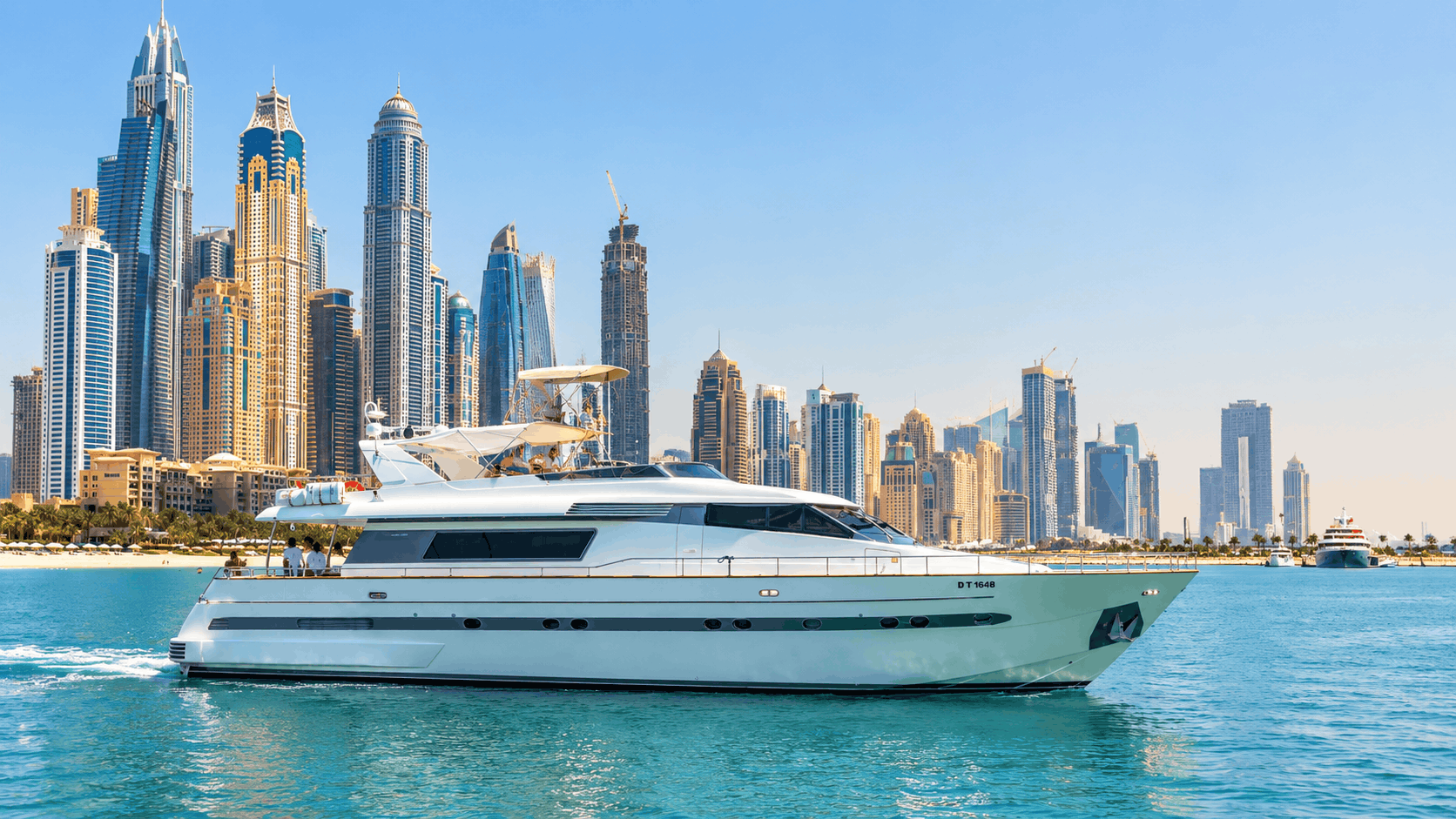 Private 82ft Superyacht Charter Dubai – Bluewaters Island Cruise, 50 Guests