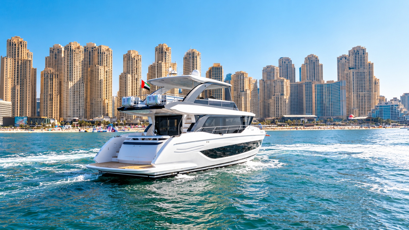 Private 63ft Sport Yacht Charter Dubai – Ain Dubai Cruise, 25 Guests