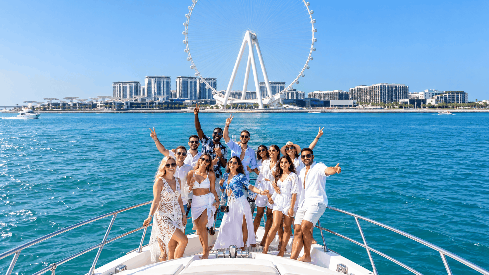 Private 82ft Superyacht Charter Dubai – Bluewaters Island Cruise, 50 Guests