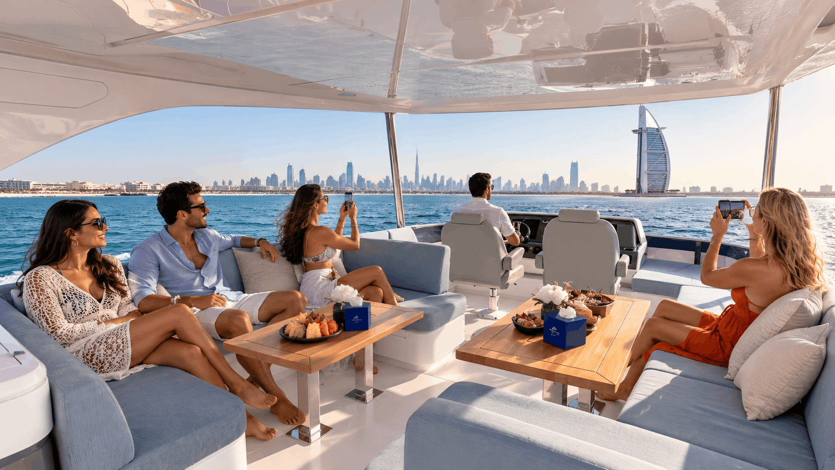 Private 63ft Sport Yacht Charter Dubai – Ain Dubai Cruise, 25 Guests