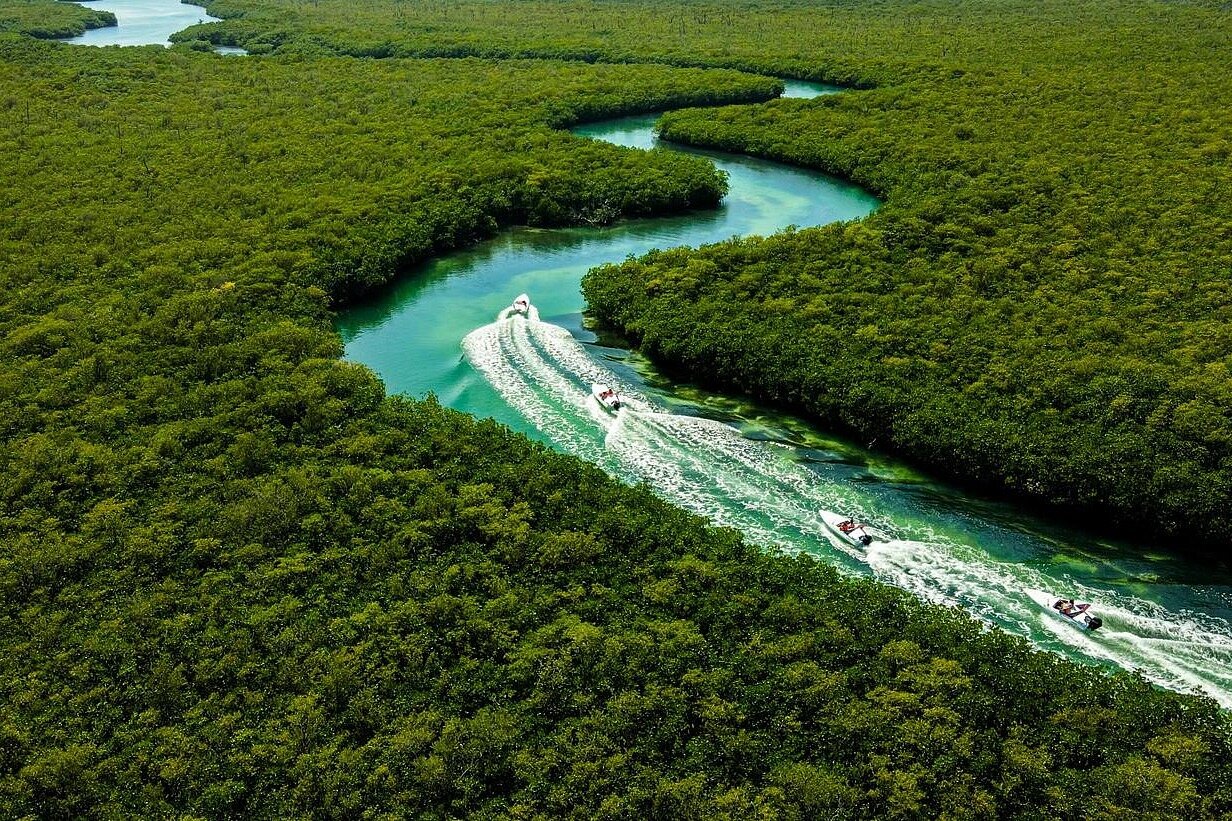 Cancun Speedboat Jungle Tour (3 Hours) – Nichupté Lagoon, Snorkel & Mayan Ceremony