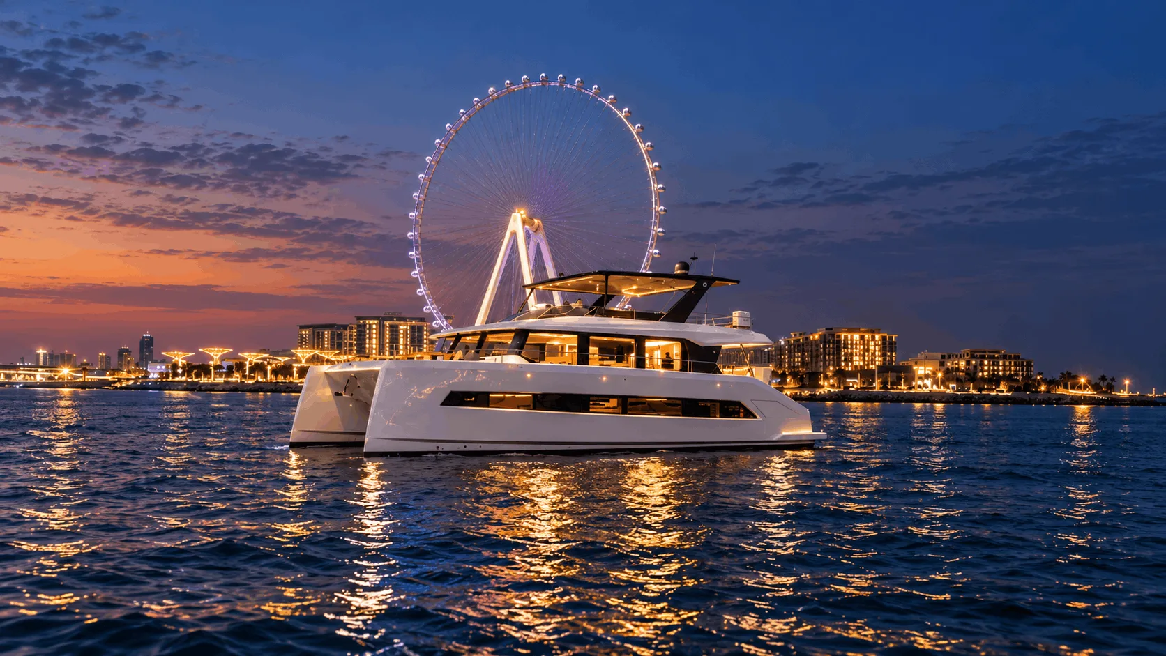 Dubai Night Lights Shared Yacht Cruise – 2h Skyline BBQ