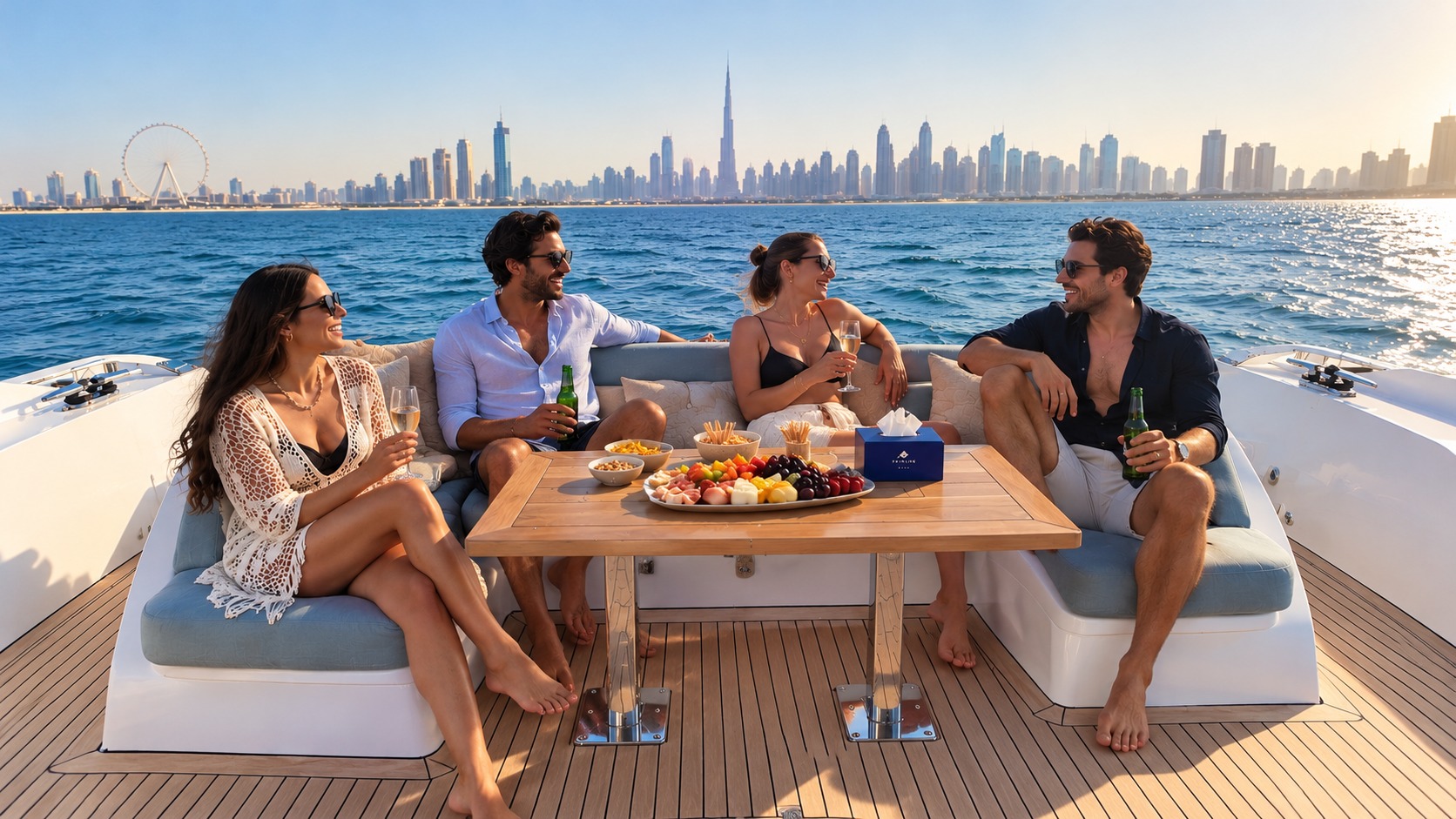 Private 63ft Sport Yacht Charter Dubai – Ain Dubai Cruise, 25 Guests