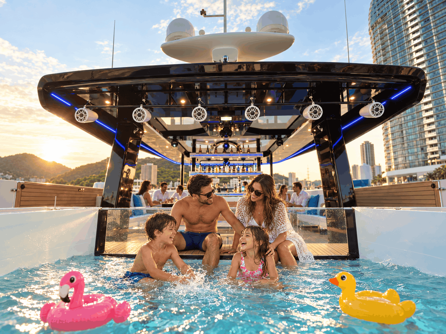 Private 55ft Jacuzzi Yacht Charter Dubai – JBR Beachfront Cruise, 40 Guests