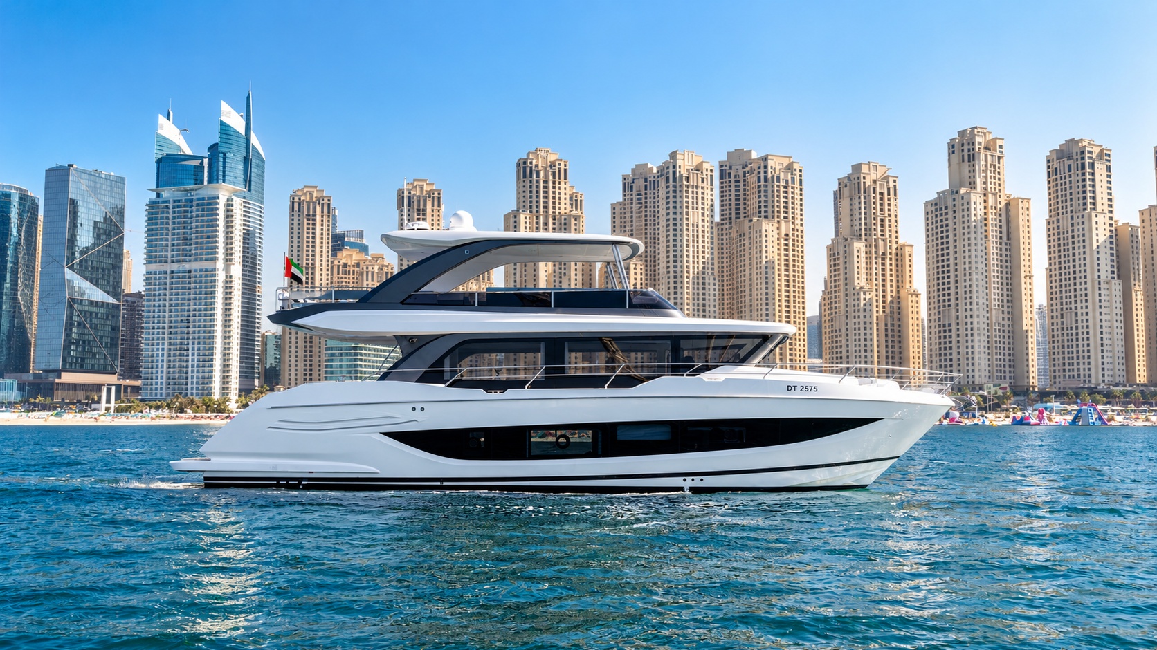 Private 63ft Sport Yacht Charter Dubai – Ain Dubai Cruise, 25 Guests