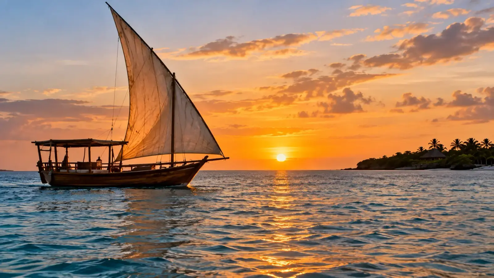 Golden Dhow at Sunset

