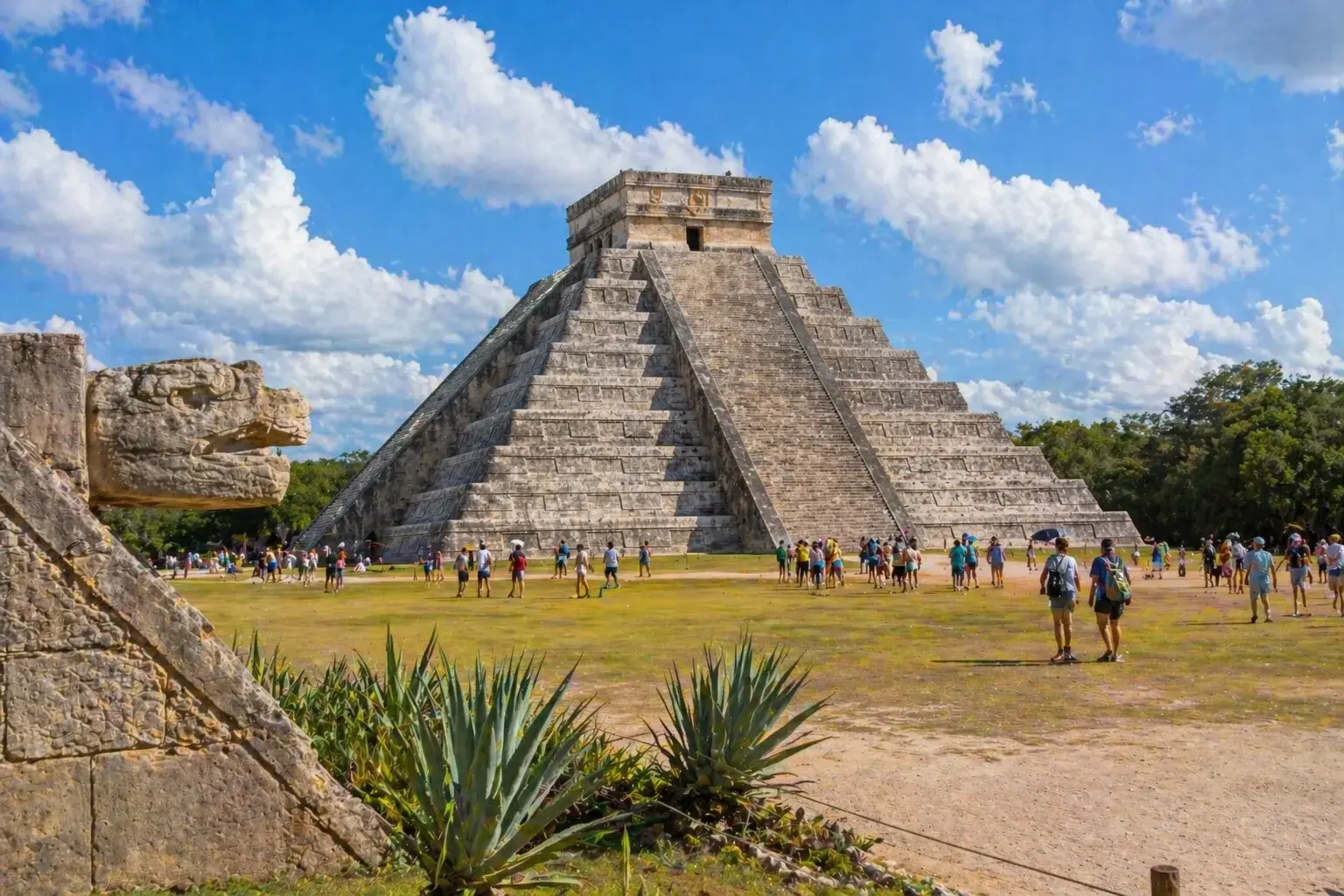 Chichen Itza pyramid in Mexico showing a historic place to visit in Cancun with ancient ruins and cultural landmarks