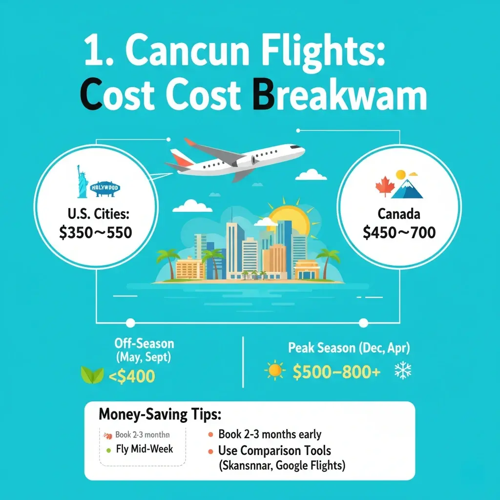 Average Cost of Flights to Cancun