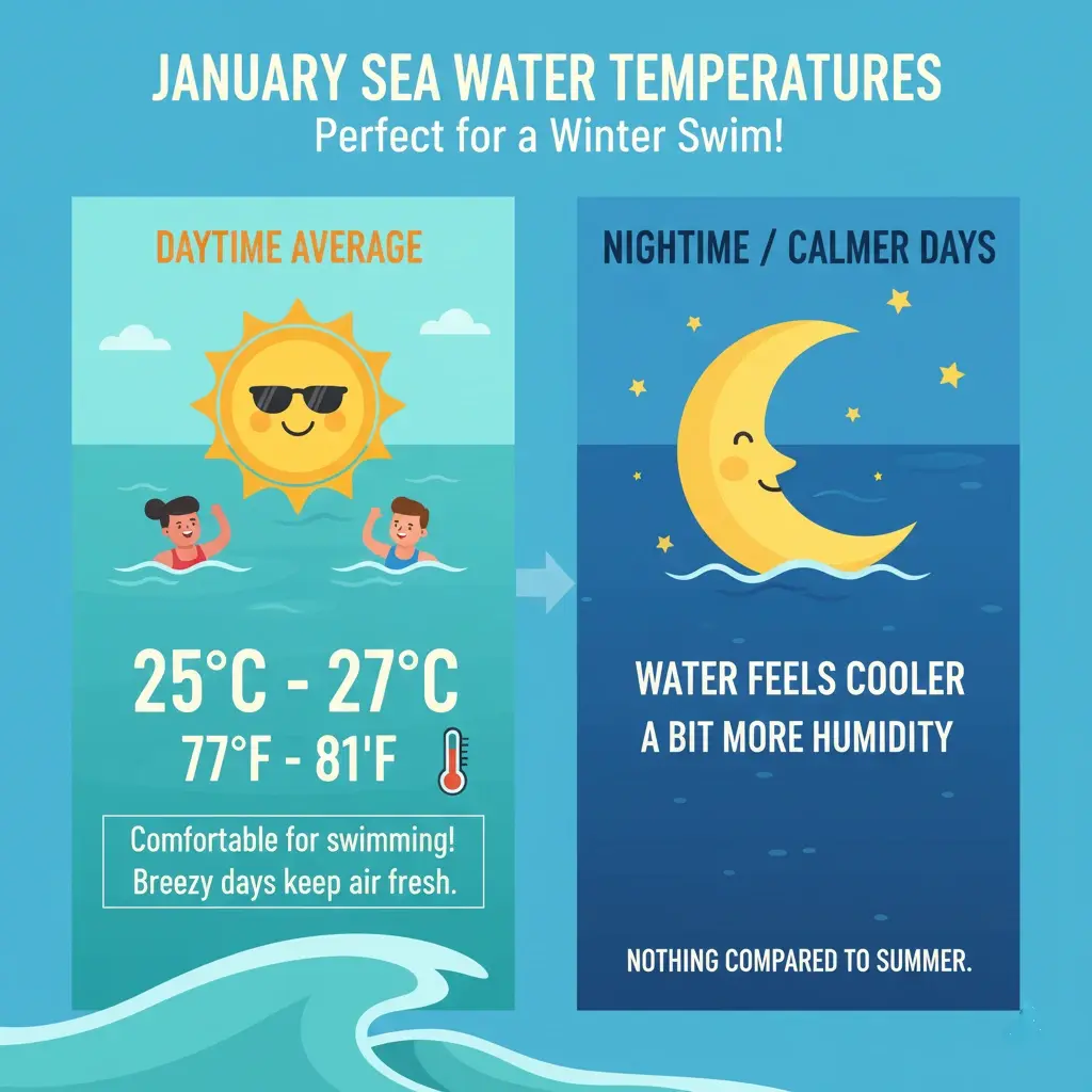Infographics of Average Atmosphere Temp in January.